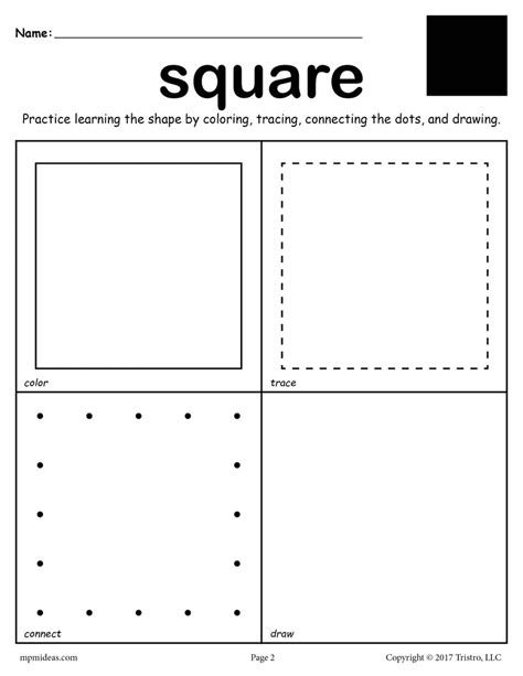  Preschool Worksheet Squares   Free Printable Square Shape Worksheets For Preschool - [preschool Worksheet Squares