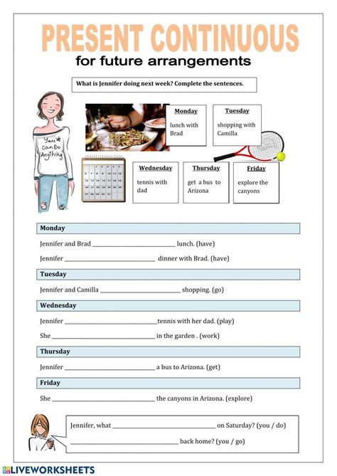 Present Continuous For Future Exercises