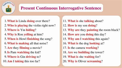 Present Continuous Tense Interrogative Sentences In Hindi