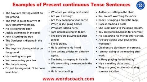 Present Continuous Tense Sentences In Hindi