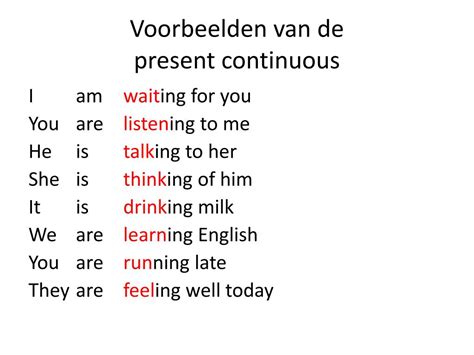 present continuous uitleg