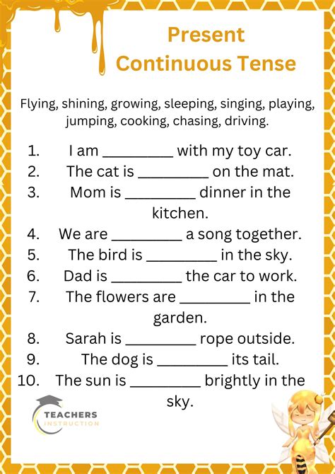 Present Continuous Worksheet
