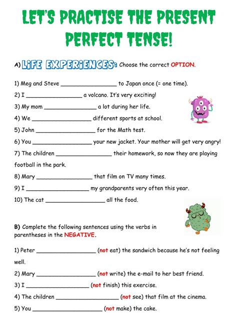 Present Perfect Ejercicios