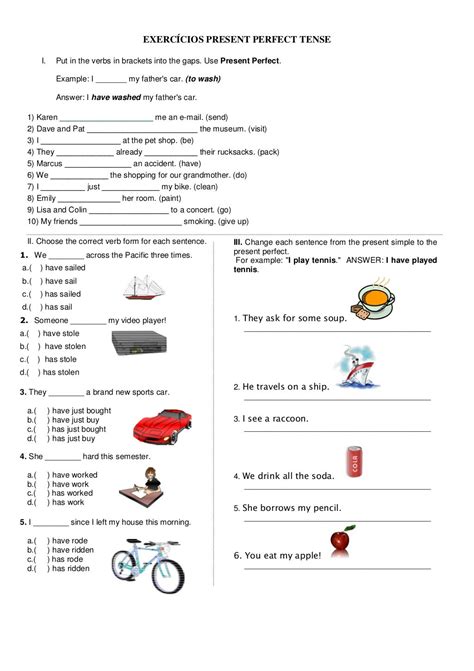 Present Perfect Exercícios
