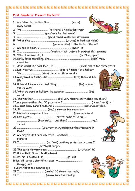 Present Perfect Past Simple Exercises Pdf