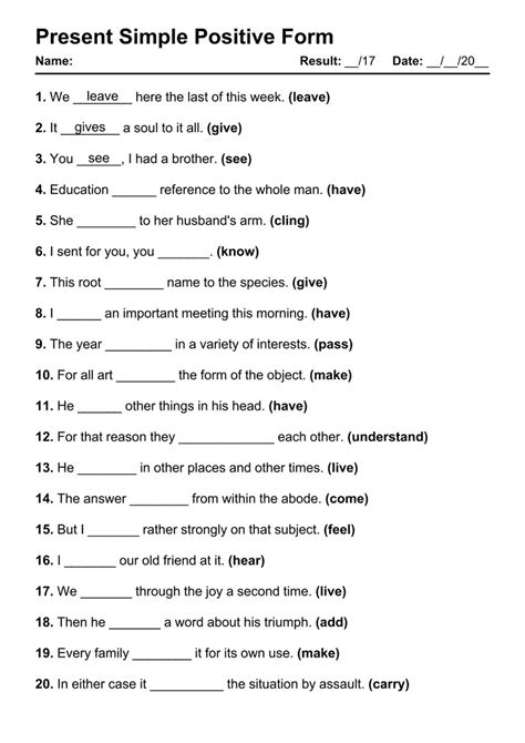 Present Simple Positive Exercise 8 Grammar Worksheets Correct The Sentences Exercises With Answers - Correct The Sentences Exercises With Answers