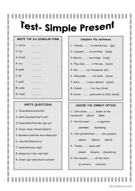 Present Simple Test
