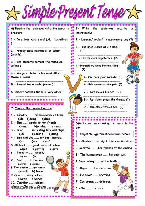 present simple worksheets and online exercises