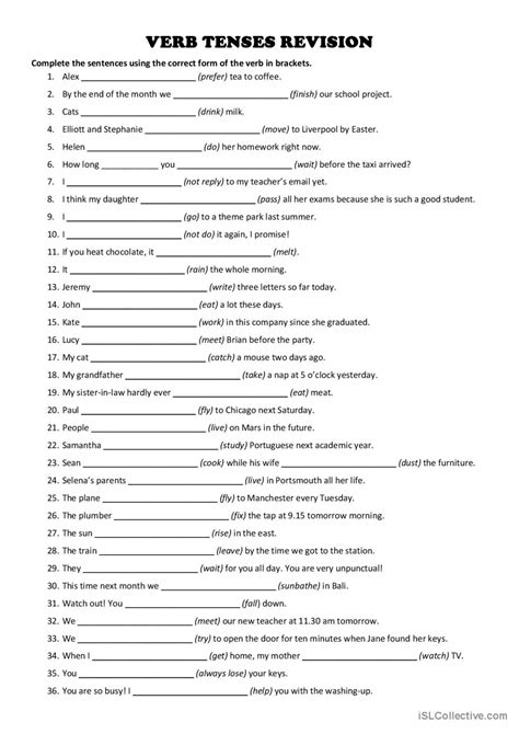 Present Tense Exercises