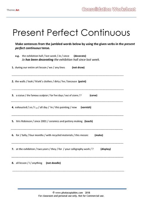 Read Online Present Perfect Continuous Exercise 5 E Grammar 