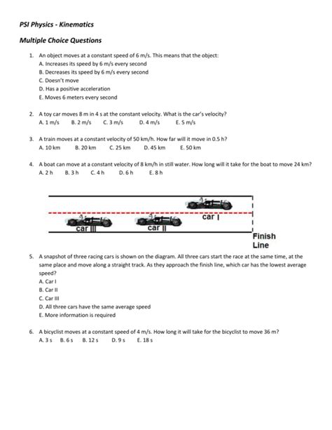 Presepideluca It Kinematics Multiple Choice Questions Pdf Htm 2d Kinematics Worksheet Answers - 2d Kinematics Worksheet Answers