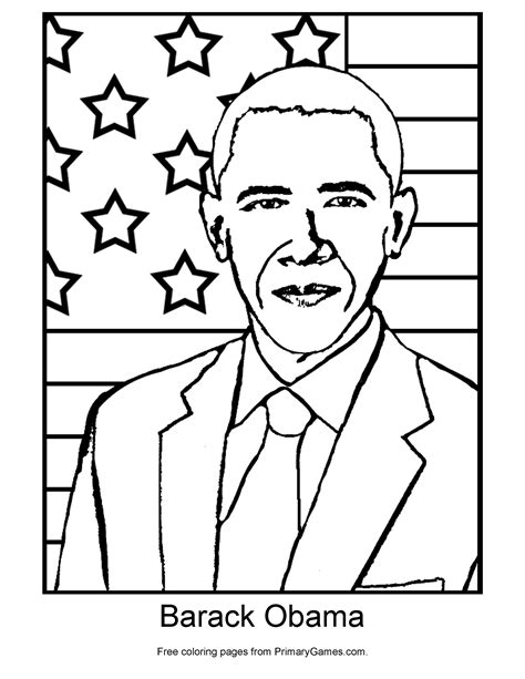 President Barack Obama Coloring Page Printable Worksheet Barack Obama Coloring Pages - Barack Obama Coloring Pages