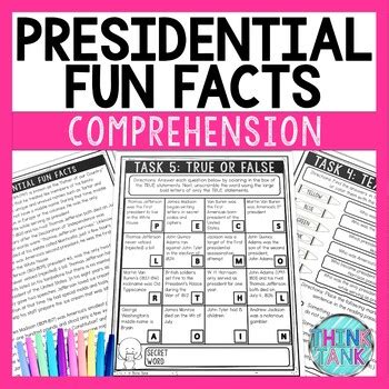 President Fun Facts Comprehension Challenge Close Reading Presidents Day Reading Comprehension Worksheet - Presidents Day Reading Comprehension Worksheet