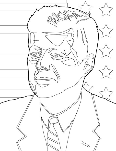 President John F Kennedy Coloring Page John F John F Kennedy Coloring Pages - John F Kennedy Coloring Pages