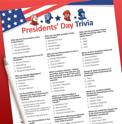 Presidents X27 Day Quiz For Seniors In Aged Presidents Day Activities For Seniors - Presidents Day Activities For Seniors