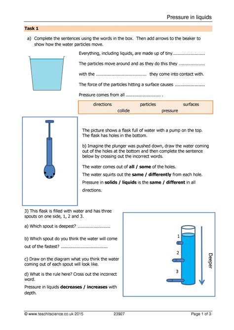 Pressure On Solids Complete Lesson Ks3 Teaching Resources Calculating Pressure Worksheet - Calculating Pressure Worksheet