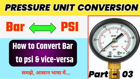 Pressure Psi Bar