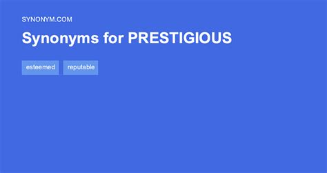 Prestigious Synonym
