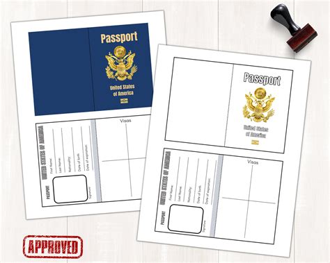Pretend Passport Template