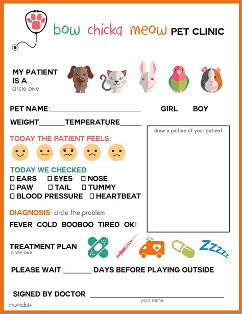 Pretend Play Vet Clinic Printables For Kids Simple Vet Worksheet  Preschool - Vet Worksheet [preschool