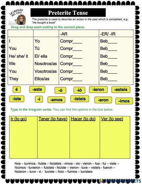 Preterite Tense Worksheet Live Worksheets Preterite Tense Of Regular Verbs Worksheet - Preterite Tense Of Regular Verbs Worksheet
