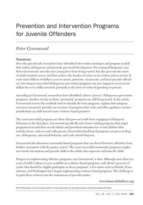 Download Prevention And Intervention Programs For Juvenile Offenders 