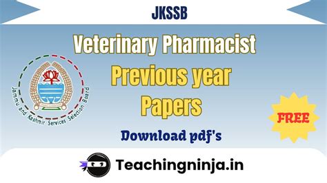 Previous Papers Of Veterinary Pharmacist Of Jkssb Check