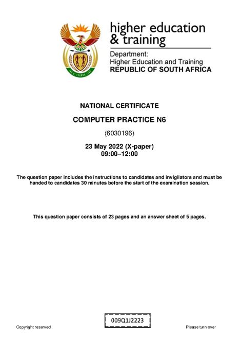 previous question papers for n6 office practice