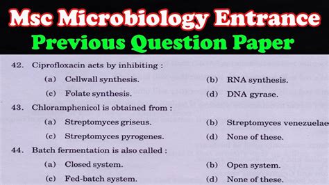 Full Download Previous Entrance Exam Papers For Microbiology 