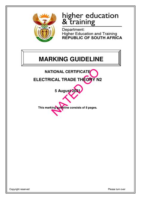 Download Previous N2 Electrical Trade Theory Question Papers 
