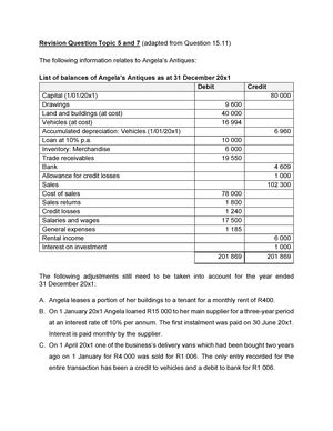 Read Previous Question Papers For Financial Accounting N4 