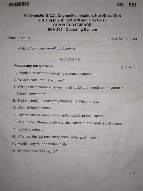 Read Online Previous Year Question Papers Bca 3Rd Semester File Type Pdf 