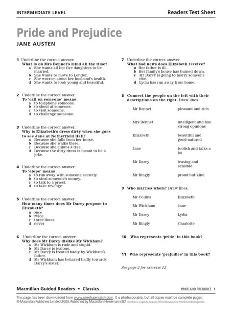 pride and prejudice test