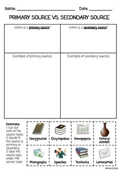 Primary And Secondary Source Worksheet Cunning History Teacher Primary And Secondary Source Worksheet - Primary And Secondary Source Worksheet