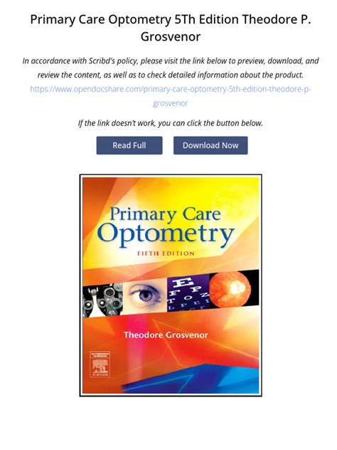 Primary Care Optometry 5th Edition Grosvenor Download Pdf Ebooks About Primary Care Optometry 5th Edition Grosvenor Or Rea