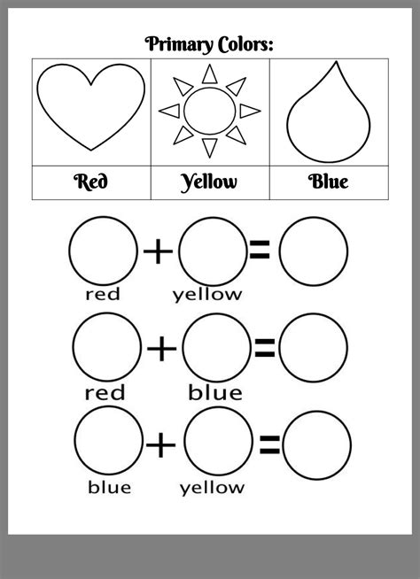 Primary Color Mixing Worksheet Preschool Activities The Color Wheel Worksheet   Kindergarten - Color Wheel Worksheet + Kindergarten