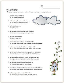Primary Resources Personification Worksheets Twinkl 5th Grade Personification Worksheet - 5th Grade Personification Worksheet