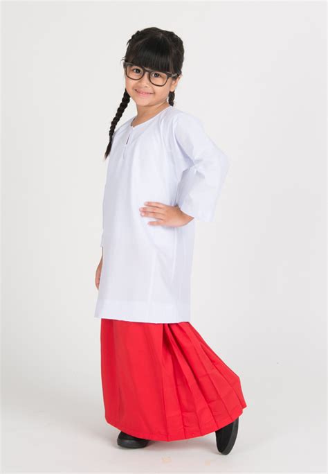 Primary School Baju Kurung Set Set Baju Kurung Gambar Di Baju Sekolah Simple - Gambar Di Baju Sekolah Simple