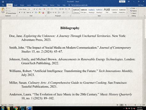 primary source bibliography format