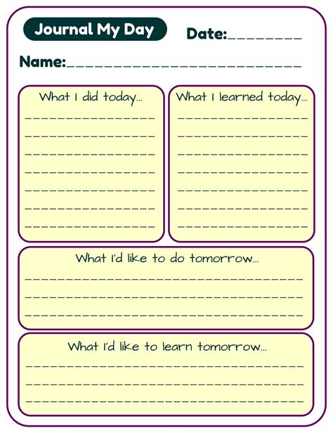 Download Primary Journal Template 