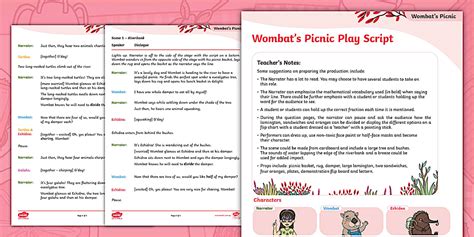Read Primary School Play Script Wombat Stew 