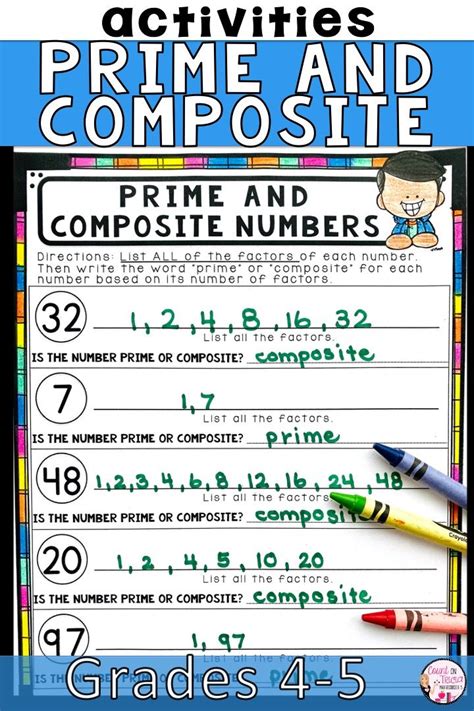 Prime And Composite Numbers 4th Grade Math Worksheets Prime And Composite Number Worksheet - Prime And Composite Number Worksheet
