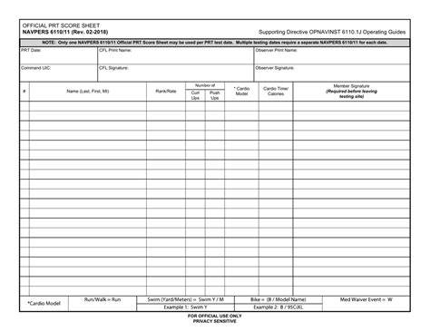 prims navy prt score form