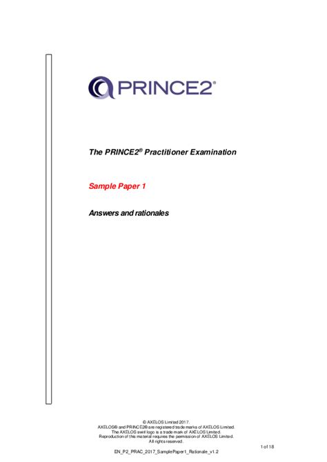 Read Prince2 Practitioner Exam Sample Papers 