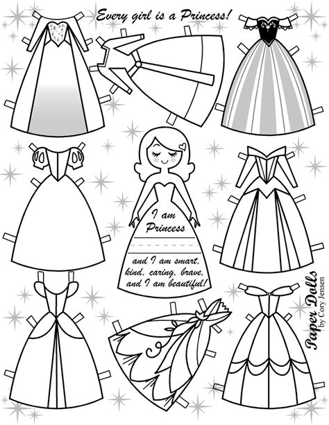 Princess Paper Dolls Coloring Pages   Paper Princess Doll Diy Princess Ornaments Amp Cards - Princess Paper Dolls Coloring Pages
