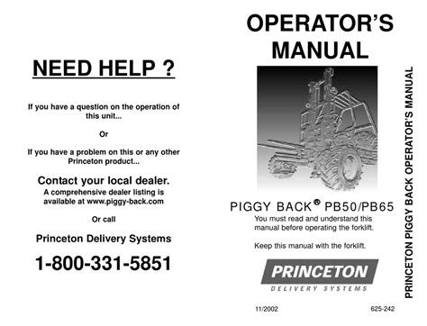 Read Princeton Piggyback Service Manual 