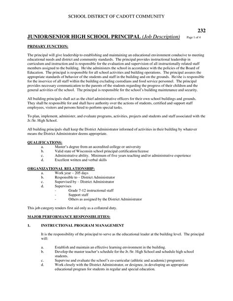 Principal Job Description 2024 Template Workable Kindergarten Principal - Kindergarten Principal