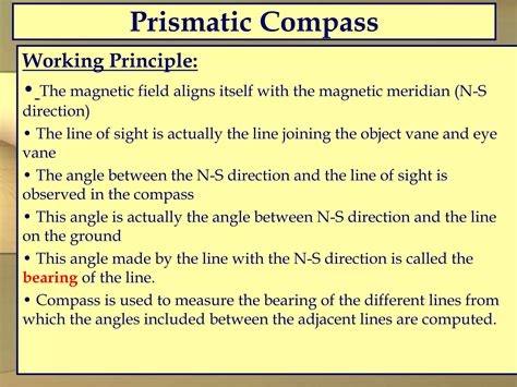 principle and working of prismatic compass