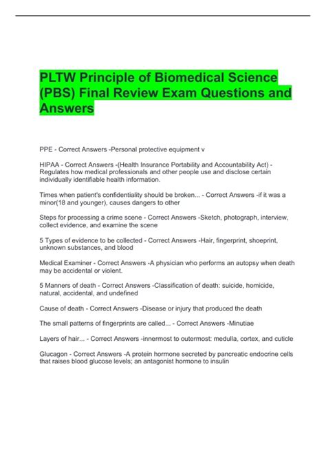 Principle Of Biomedical Science