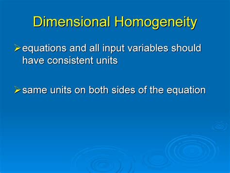 Principle Of Homogeneity